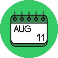 August Filled Circle Icon vector