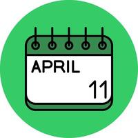 April Filled Circle Icon vector