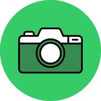 Camera Filled Circle Icon vector