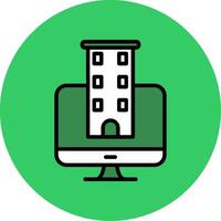 Desktop Filled Circle Icon vector
