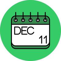 December Filled Circle Icon vector