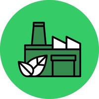Green Factory Filled Circle Icon vector