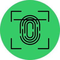 Fingerprint Scan Filled Circle Icon vector