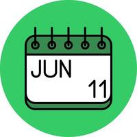 June Filled Circle Icon vector
