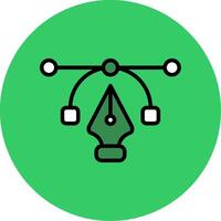Pen Tool Filled Circle Icon vector