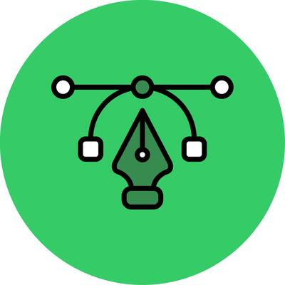 Pen Tool Filled Circle Icon