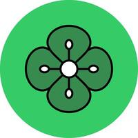 Poppy Filled Circle Icon vector