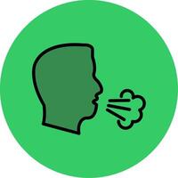 Dry Cough Filled Circle Icon vector