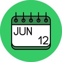 June Filled Circle Icon vector