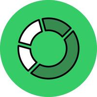 Pie Chart Filled Circle Icon vector