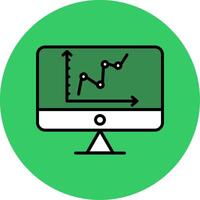 Graphical Representation Filled Circle Icon vector