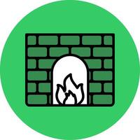 Firewall Filled Circle Icon vector