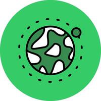 Planet Filled Circle Icon vector