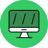 Monitor Filled Circle Icon vector