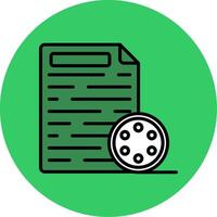 Transcript Filled Circle Icon vector