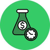 Time Is Money Filled Circle Icon vector