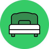 Doubble Bed Filled Circle Icon vector