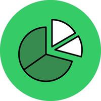Half Pie Chart Filled Circle Icon vector