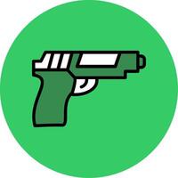 Gun Filled Circle Icon vector