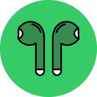 Earbuds Filled Circle Icon vector
