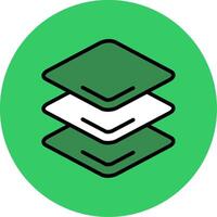 Layers Filled Circle Icon vector