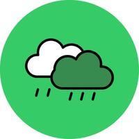 Rainy Filled Circle Icon vector
