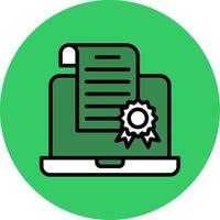Certificate Filled Circle Icon vector