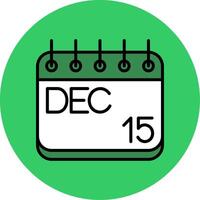 December Filled Circle Icon vector