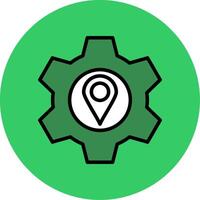 Cogwheel Filled Circle Icon vector