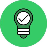 Light Bulb Filled Circle Icon vector