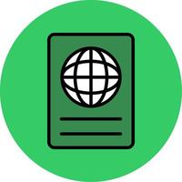 Passport Filled Circle Icon vector