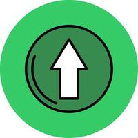 Up Arrow Filled Circle Icon vector