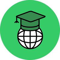 Worldwide Learning Filled Circle Icon vector