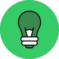 bulb Filled Circle Icon vector