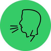 Difficult Breathing Filled Circle Icon vector