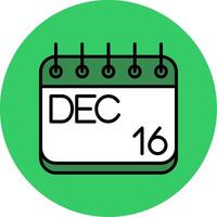 December Filled Circle Icon vector