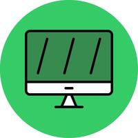 Computer Filled Circle Icon vector