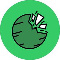 Destroyed Planet Filled Circle Icon vector