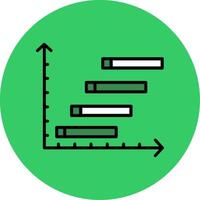 Horizontal Bars showing Progress Filled Circle Icon vector