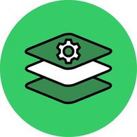 Layers Filled Circle Icon vector