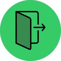 Logout Filled Circle Icon vector