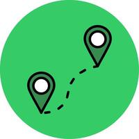 Map Filled Circle Icon vector