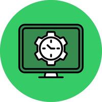 Time Management Filled Circle Icon vector