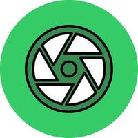 Shutter Filled Circle Icon vector