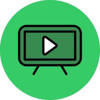 Watch Tv Filled Circle Icon vector