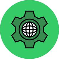 Cogwheel Filled Circle Icon vector