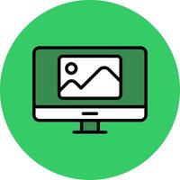 Monitor Filled Circle Icon vector