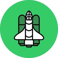 Spaceship Filled Circle Icon vector