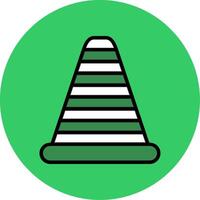 Traffic Cone Filled Circle Icon vector