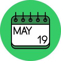 May Filled Circle Icon vector